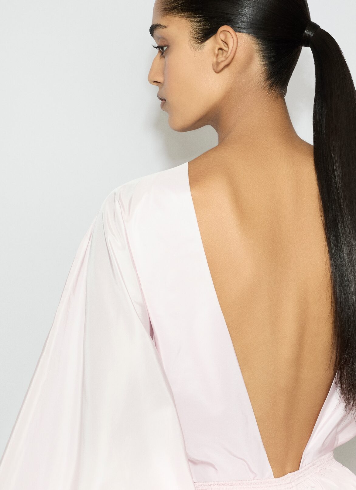 TAFFETA BODY-BLOUSE ALAÏA PINK TAFFETA BODY-BLOUSE